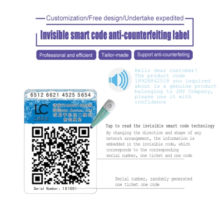 Invisible smart code anti-counterfeiting label